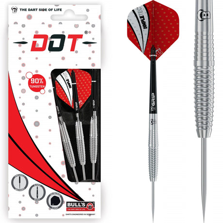 BULL'S Dot D1 Darts - Steel Tip - 90% Tungsten - Rear Shark 22g