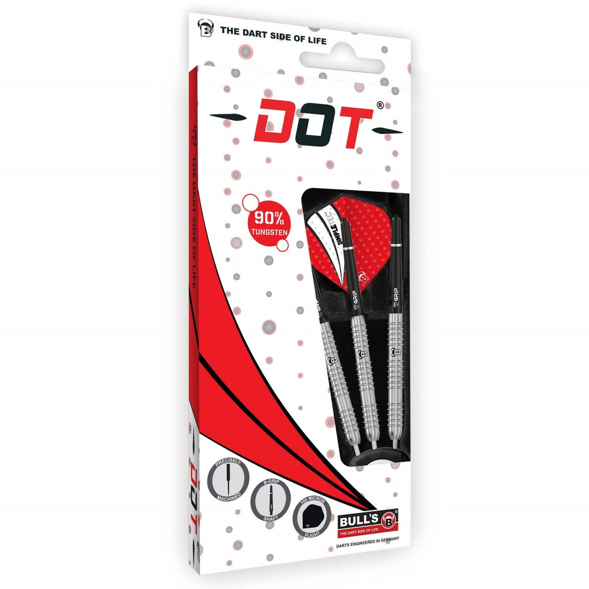 BULL'S Dot D8 Darts - Steel Tip - 90% Tungsten - Outer Grip