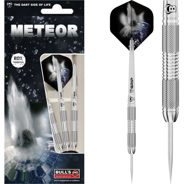 BULL'S Meteor Darts - Steel Tip - 80% Tungsten - MT9 - Twin Knurl