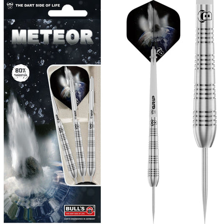 BULL'S Meteor Darts - Steel Tip - 80% Tungsten - MT11 - Torpedo Ring 27g