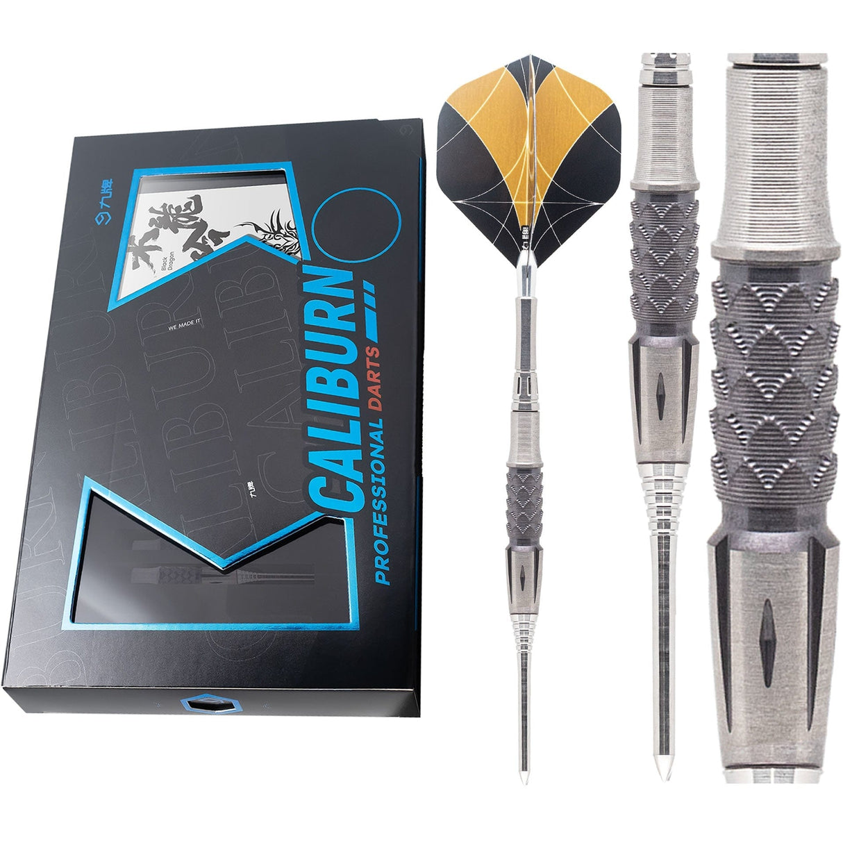 Caliburn Black Dragon Darts - Steel Tip - 97.5% - Black 19g