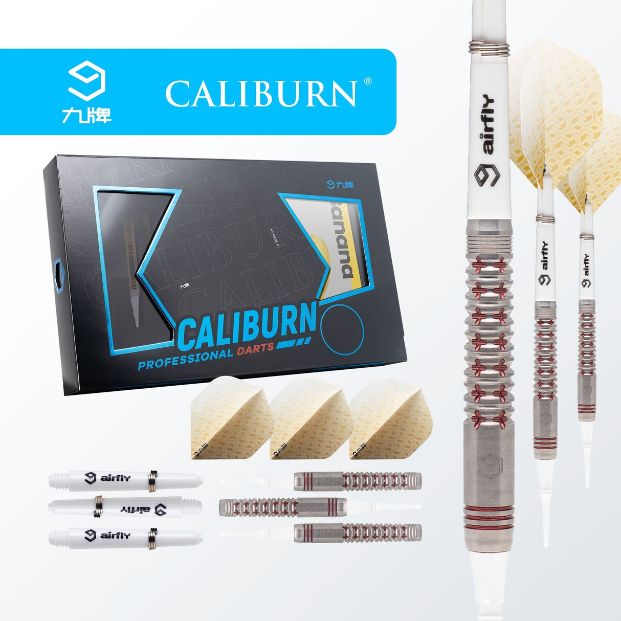 *Caliburn Crusader II Darts - Soft Tip - 90% - Red
