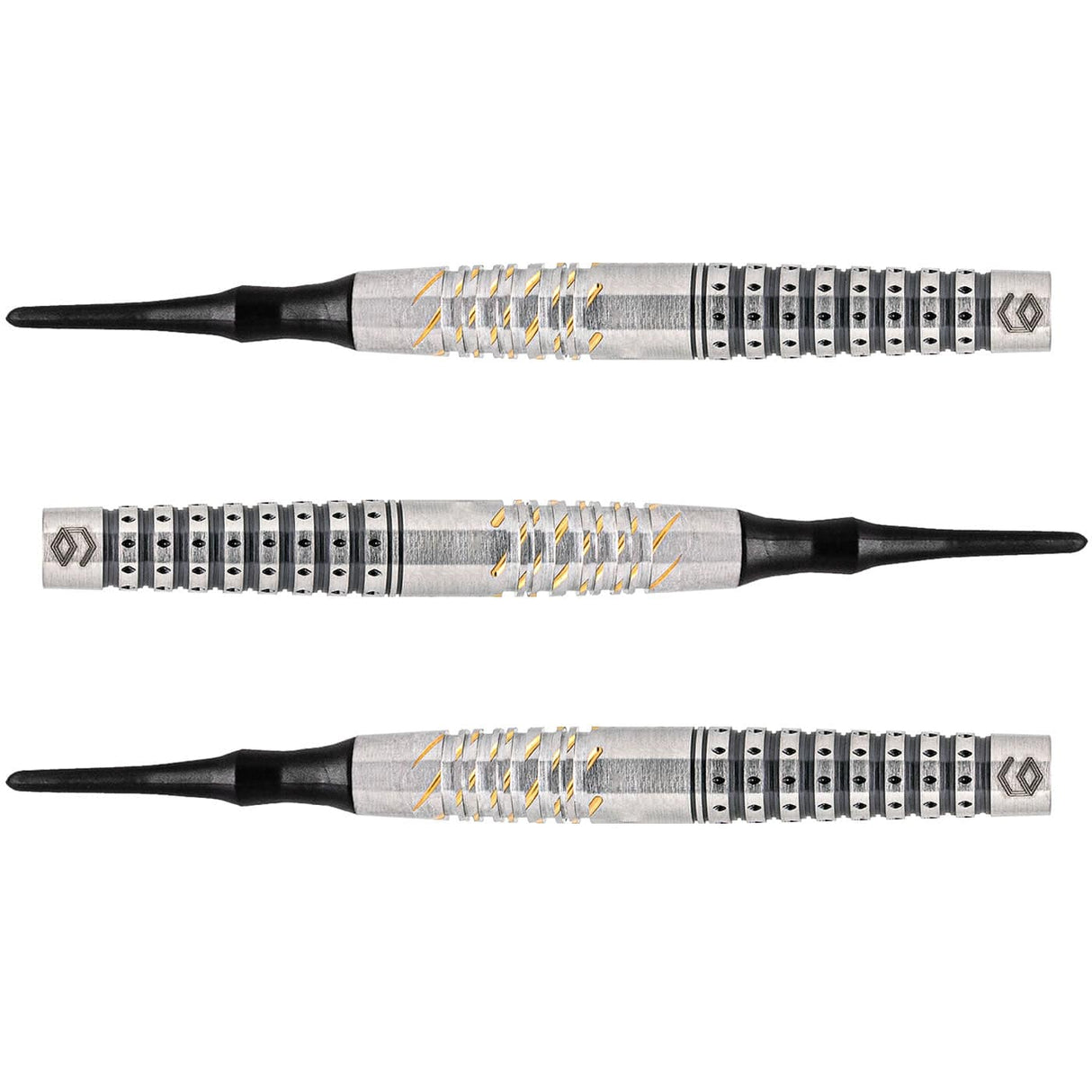 Caliburn Player Darts - Soft Tip - 90% - Silver & Gold - Han