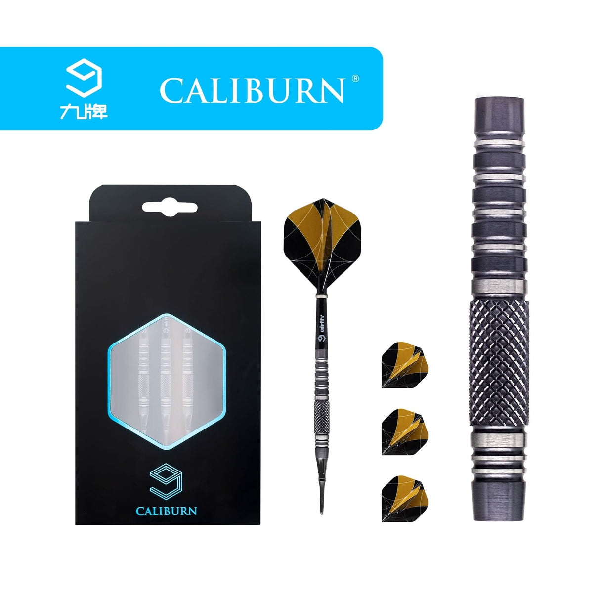 *Caliburn Marshal Darts - Soft Tip - 90% - M1 - Black Titanium