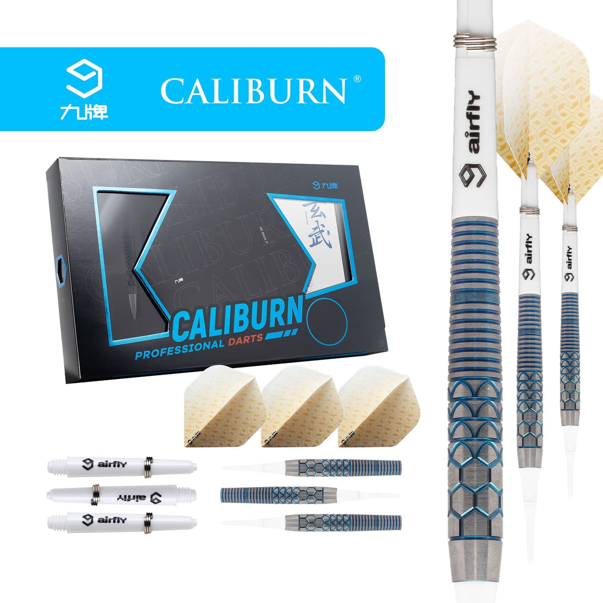 *Caliburn Ophiuchus Darts - Soft Tip - 95% - Blue 20g