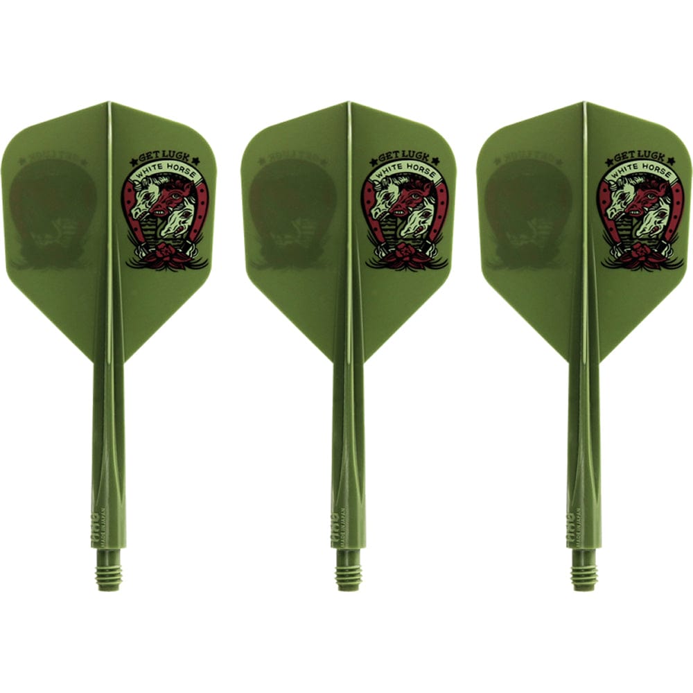 *Condor AXE Dart Flights - Get Luck - Horseshoe - Small - Olive Green