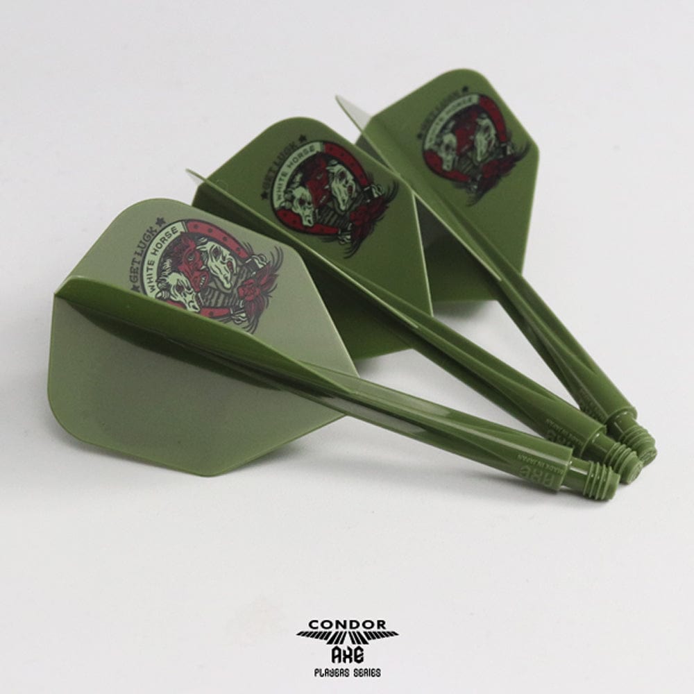 *Condor AXE Dart Flights - Get Luck - Horseshoe - Small - Olive Green