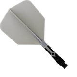 Cuesoul Rost T19 Integrated Dart Shaft and Flights - Big Wing - Black with Grey Flight Short