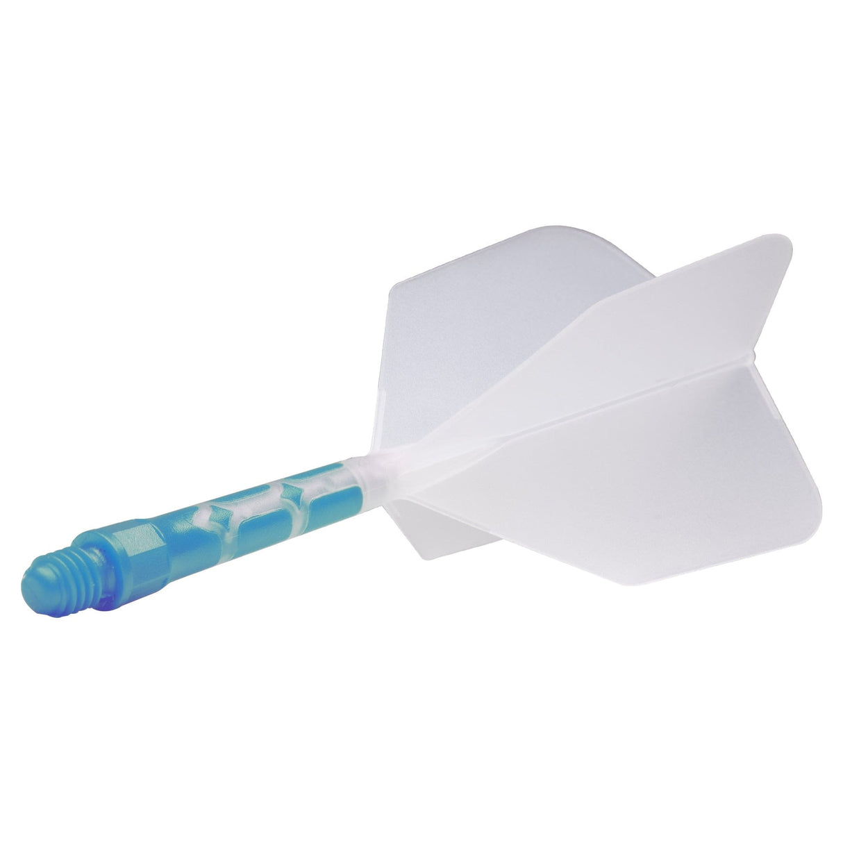 Cuesoul Rost T19 Integrated Dart Shaft and Flights - Big Wing - Sky Blue with Clear Flight