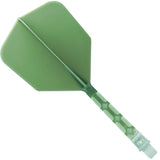 Cuesoul Rost T19 Integrated Dart Shaft and Flights - Big Wing - Clear with Green Flight Long