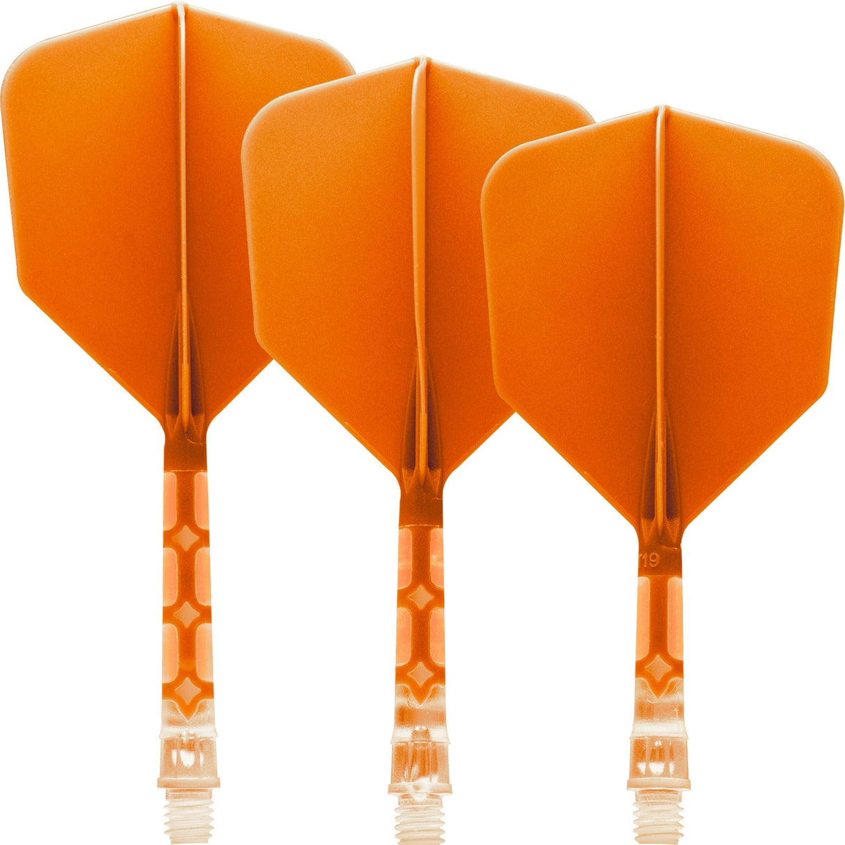 *Cuesoul Rost T19 Integrated Dart Shaft and Flights - Big Wing - Clear with Orange Flight