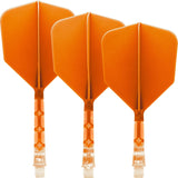 *Cuesoul Rost T19 Integrated Dart Shaft and Flights - Big Wing - Clear with Orange Flight