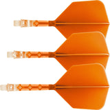 *Cuesoul Rost T19 Integrated Dart Shaft and Flights - Big Wing - Clear with Orange Flight