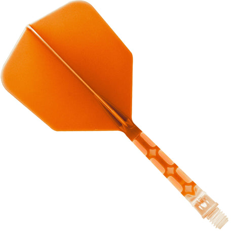 *Cuesoul Rost T19 Integrated Dart Shaft and Flights - Big Wing - Clear with Orange Flight Long