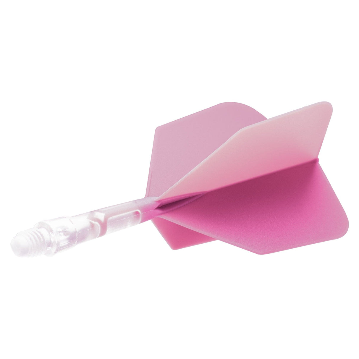 Cuesoul Rost T19 Integrated Dart Shaft and Flights - Big Wing - Clear with Pink Flight