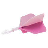 Cuesoul Rost T19 Integrated Dart Shaft and Flights - Big Wing - Clear with Pink Flight
