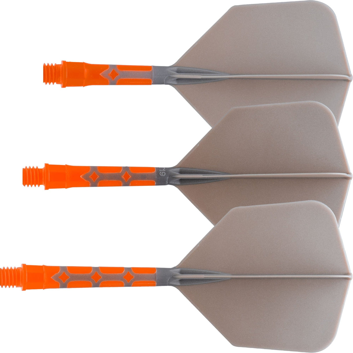 Cuesoul Rost T19 Integrated Dart Shaft and Flights - Big Wing - Orange with Grey Flight