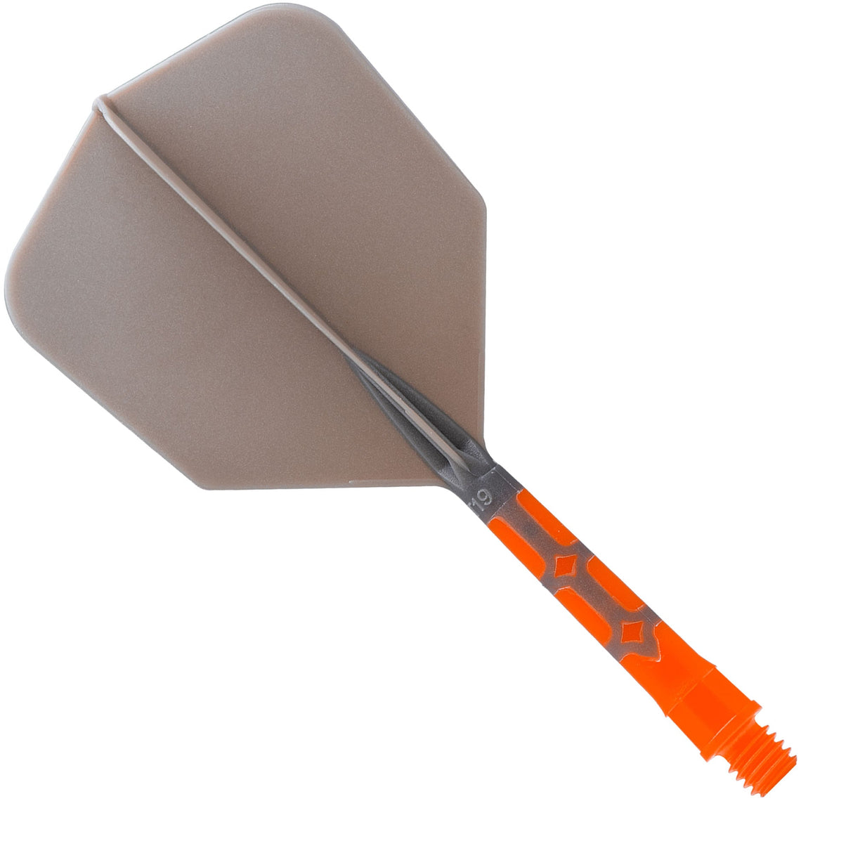 Cuesoul Rost T19 Integrated Dart Shaft and Flights - Big Wing - Orange with Grey Flight Medium