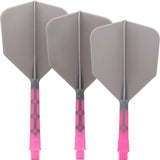 Cuesoul Rost T19 Integrated Dart Shaft and Flights - Big Wing - Pink with Grey Flight