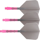 *Cuesoul Rost T19 Integrated Dart Shaft and Flights - Big Wing - Pink with Grey Flight