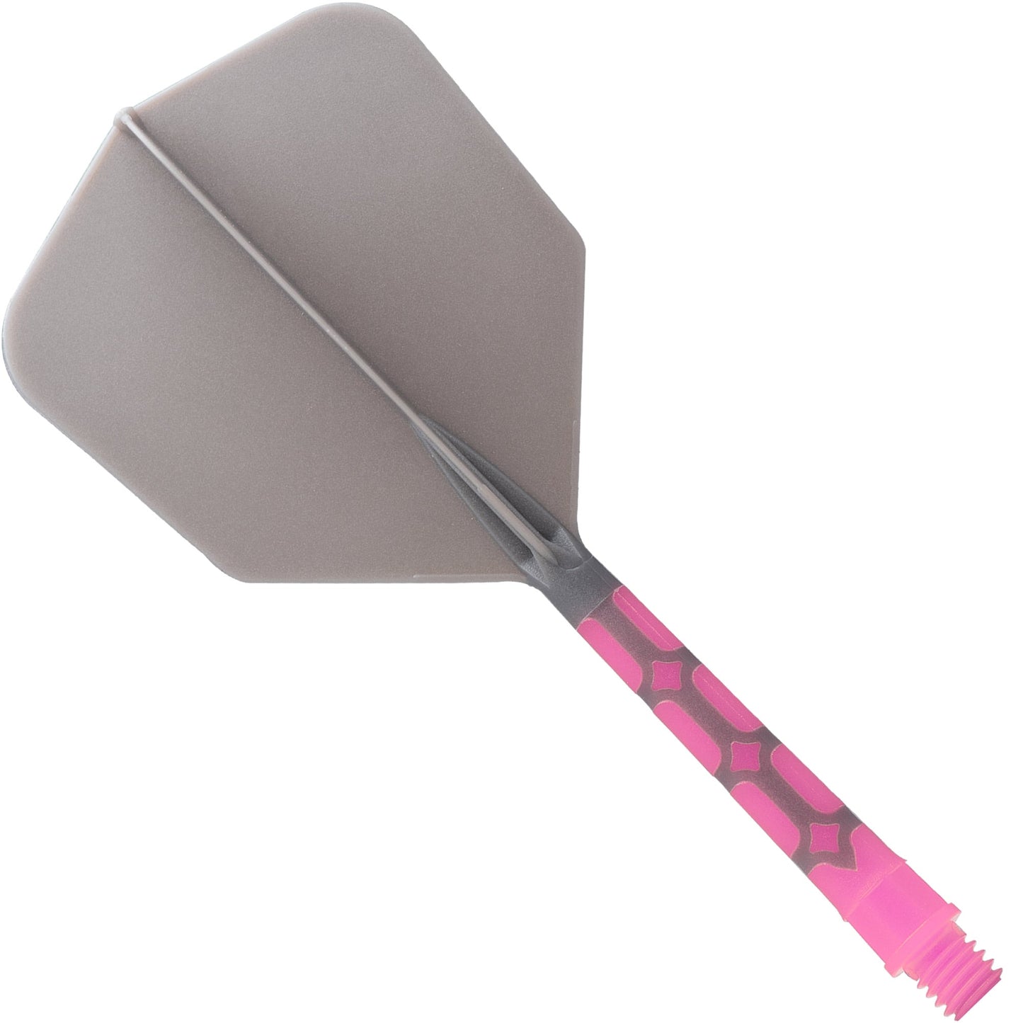 Cuesoul Rost T19 Integrated Dart Shaft and Flights - Big Wing - Pink with Grey Flight Long
