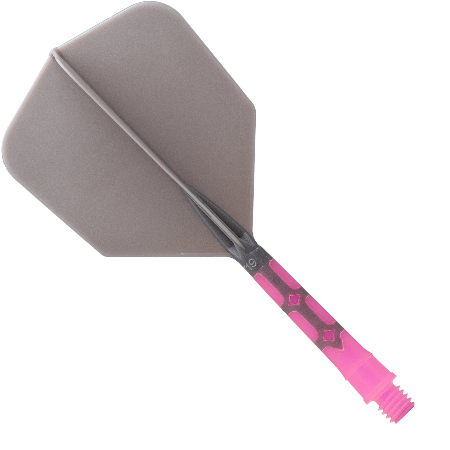 Cuesoul Rost T19 Integrated Dart Shaft and Flights - Big Wing - Pink with Grey Flight Medium