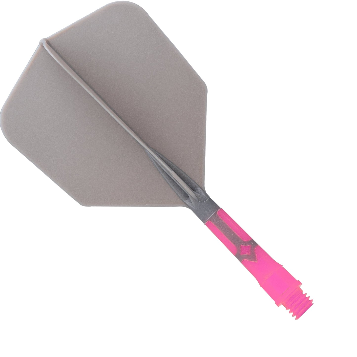 Cuesoul Rost T19 Integrated Dart Shaft and Flights - Big Wing - Pink with Grey Flight Short