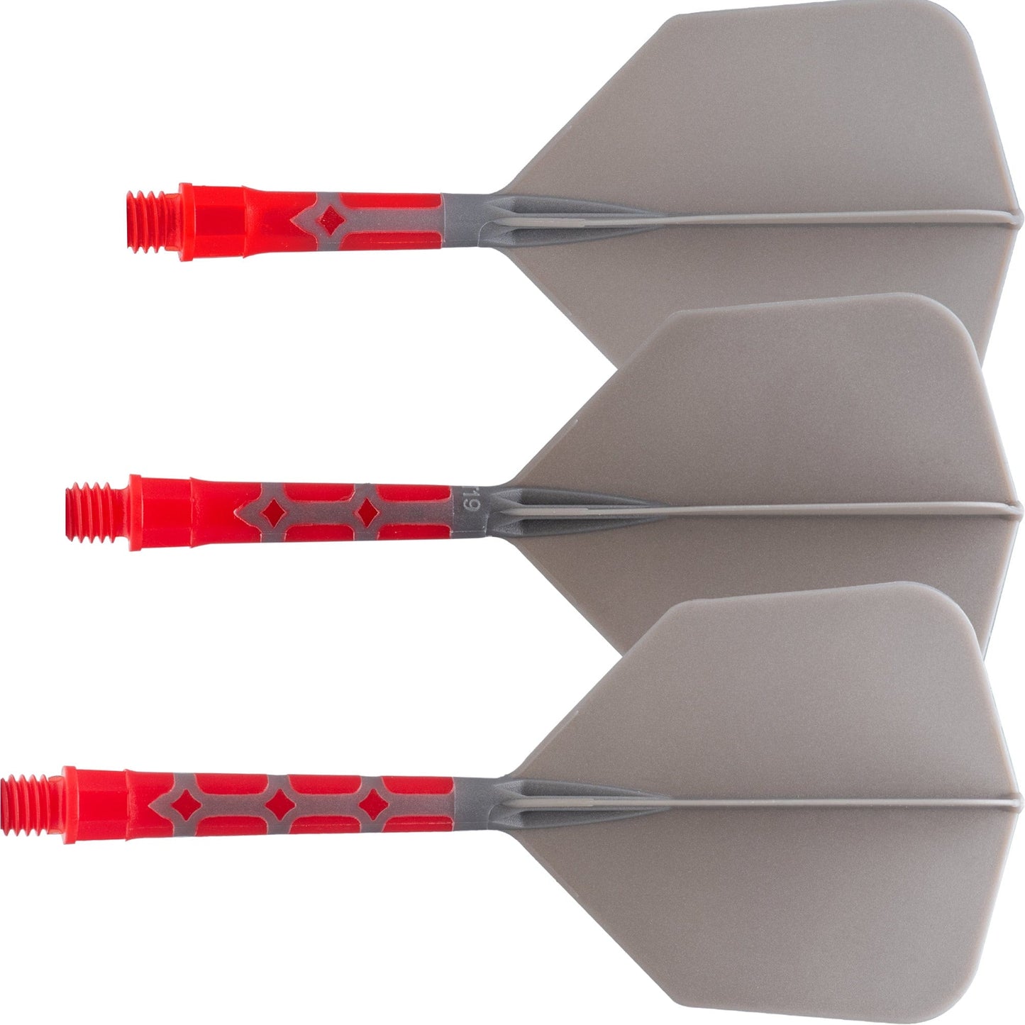 Cuesoul Rost T19 Integrated Dart Shaft and Flights - Big Wing - Red with Grey Flight