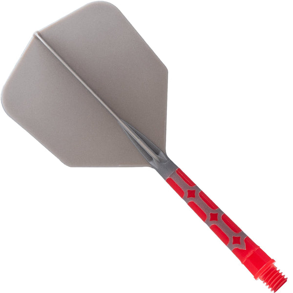 Cuesoul Rost T19 Integrated Dart Shaft and Flights - Big Wing - Red with Grey Flight