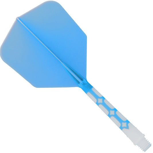 Cuesoul Rost T19 Integrated Dart Shaft and Flights - Big Wing - White with Blue Flight Long