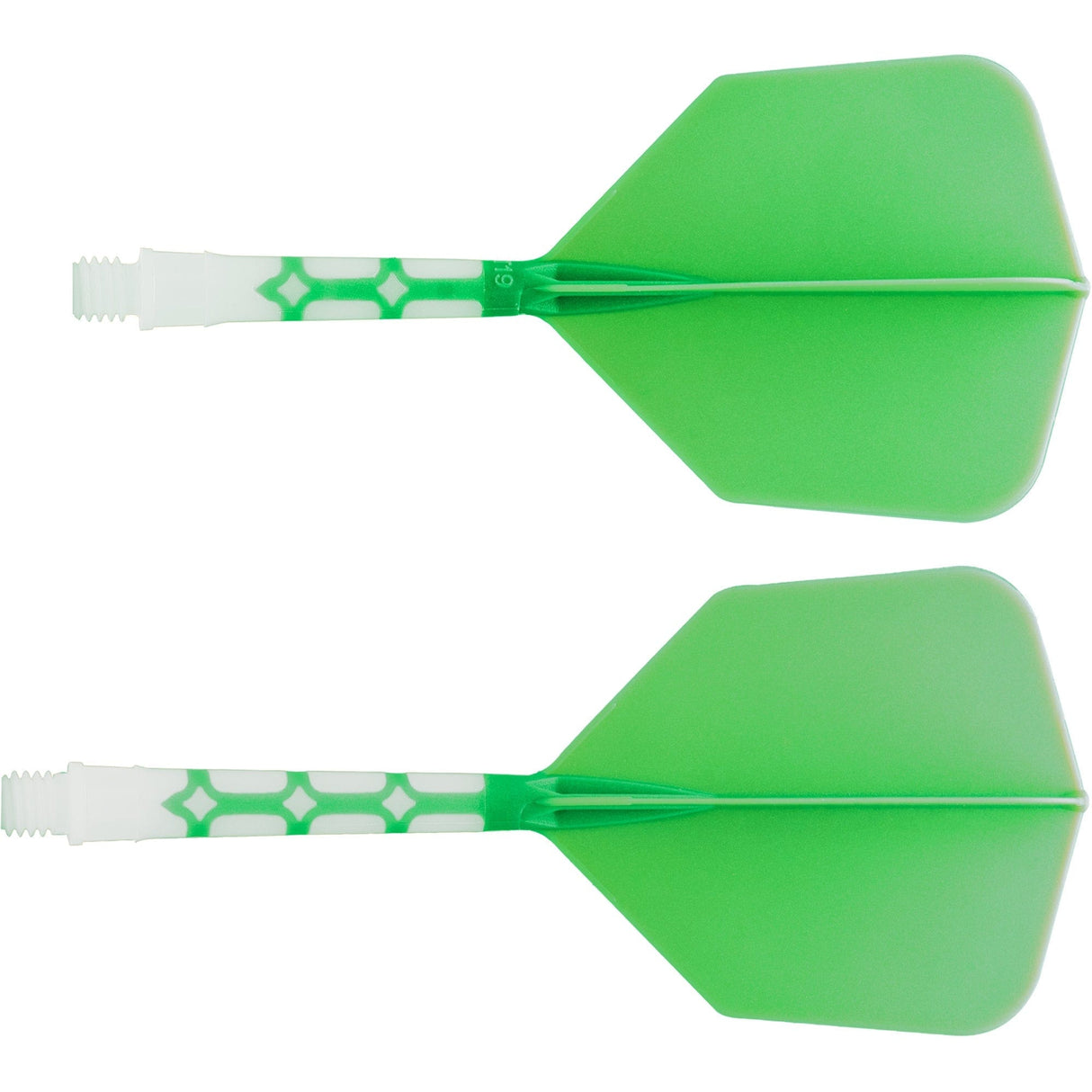 Cuesoul Rost T19 Integrated Dart Shaft and Flights - Big Wing - White with Green Flight