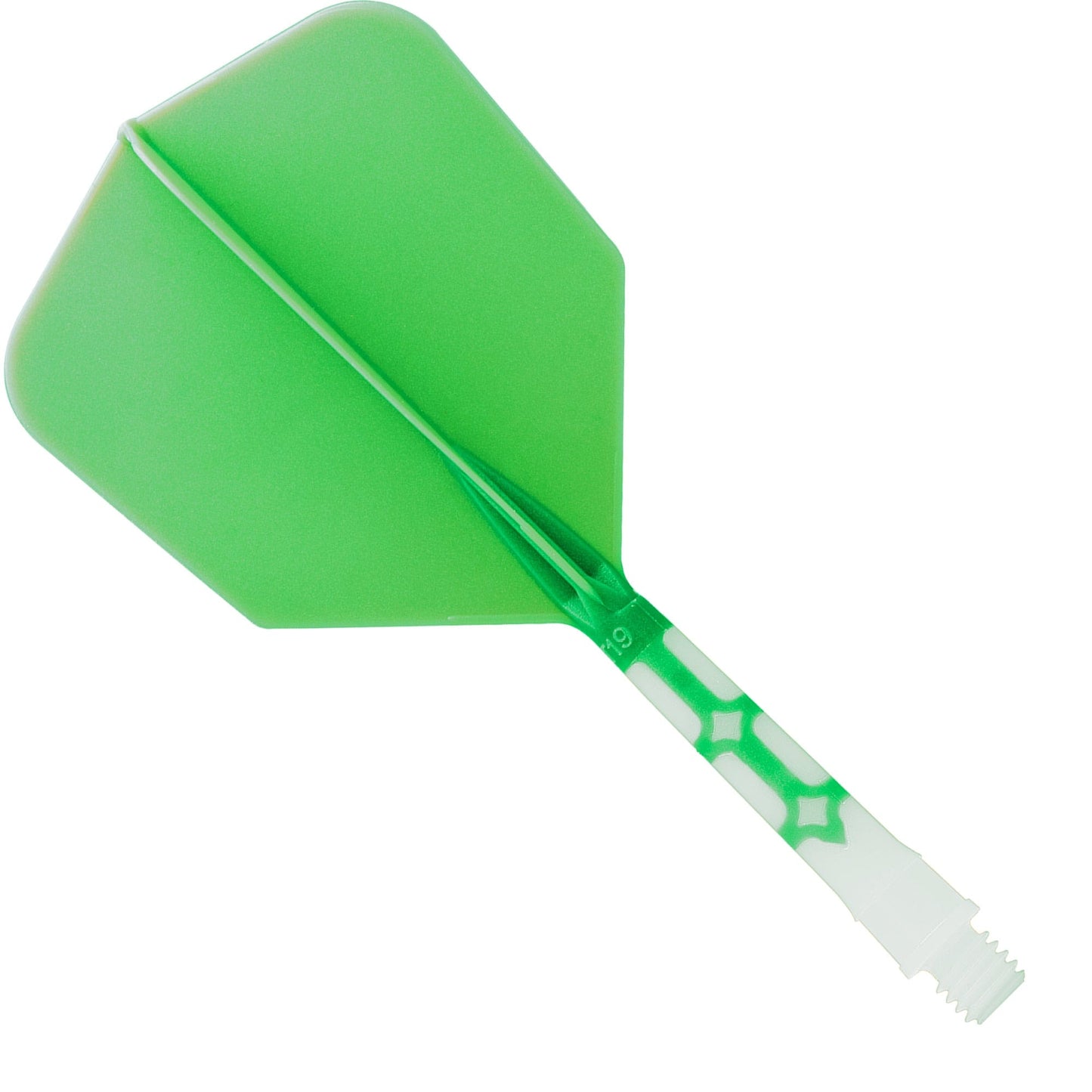 Cuesoul Rost T19 Integrated Dart Shaft and Flights - Big Wing - White with Green Flight Medium