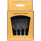 Cuesoul Rost T19 Integrated Dart Shaft and Flights - Big Wing - White with Grey Flight