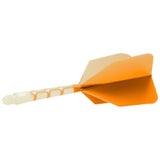 Cuesoul Rost T19 Integrated Dart Shaft and Flights - Big Wing - White with Orange Flight