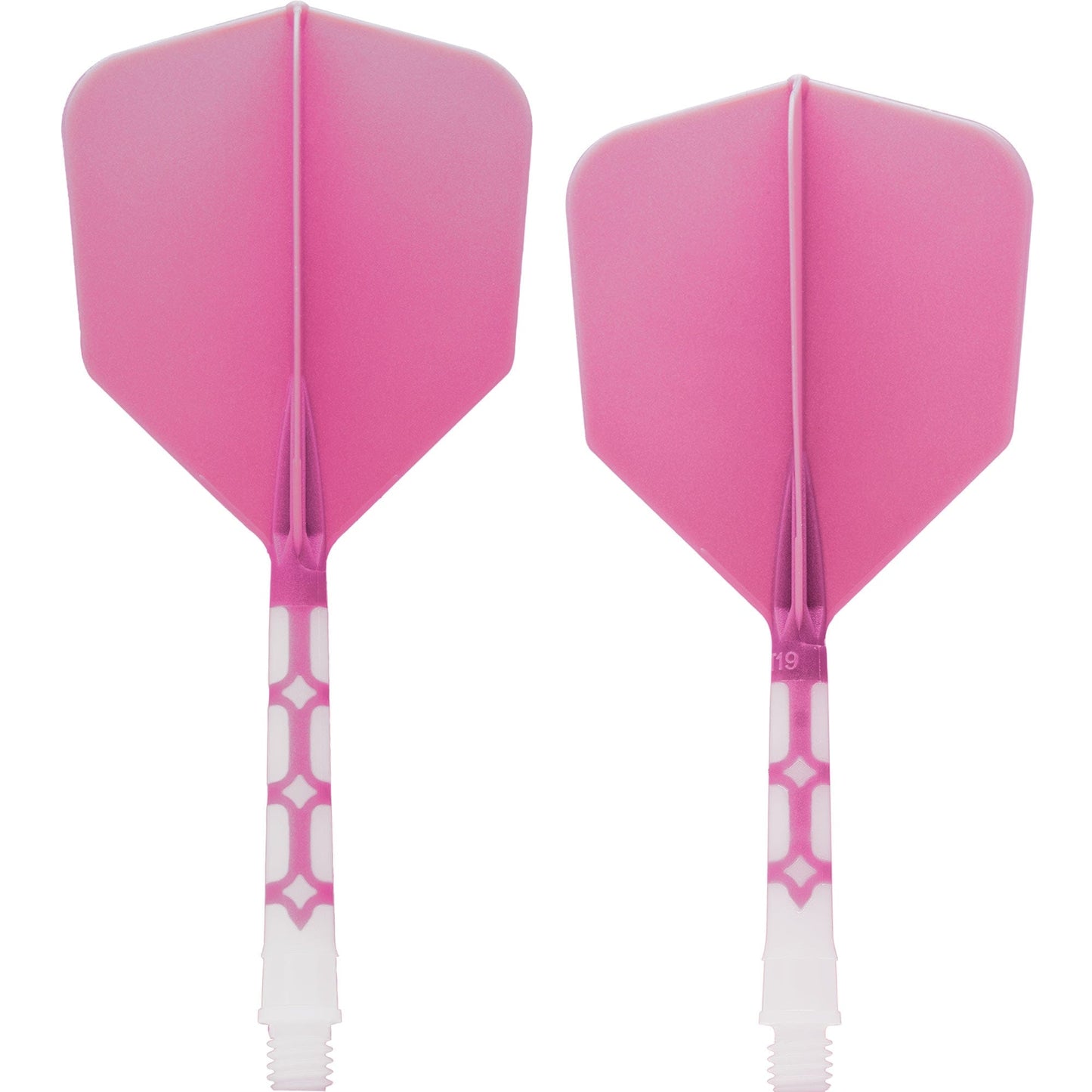 Cuesoul Rost T19 Integrated Dart Shaft and Flights - Big Wing - White with Pink Flight