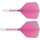 Cuesoul Rost T19 Integrated Dart Shaft and Flights - Big Wing - White with Pink Flight