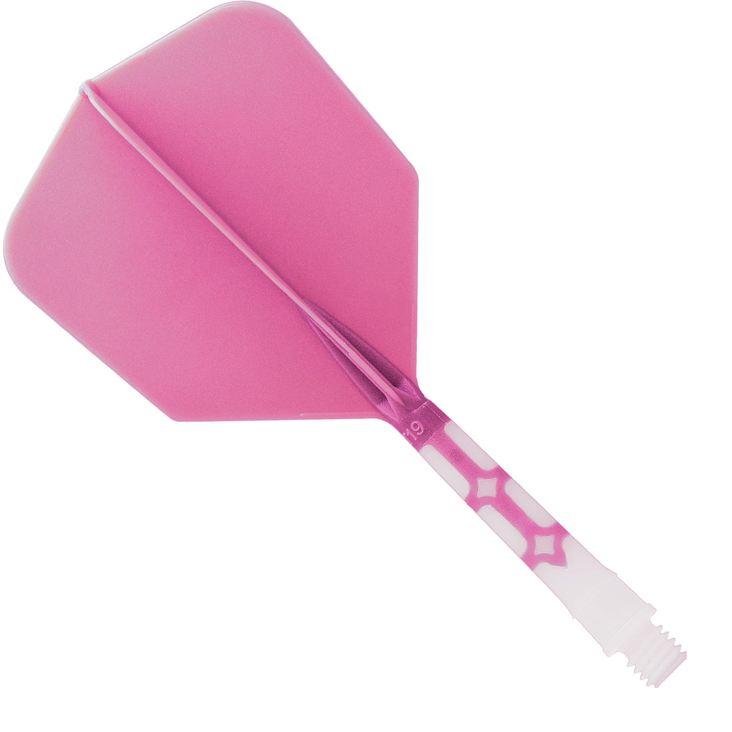 Cuesoul Rost T19 Integrated Dart Shaft and Flights - Big Wing - White with Pink Flight Medium