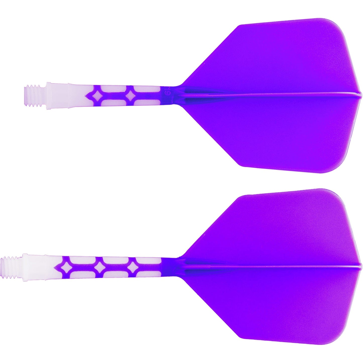 Cuesoul Rost T19 Integrated Dart Shaft and Flights - Big Wing - White with Purple Flight
