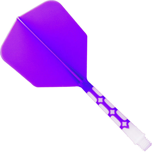 Cuesoul Rost T19 Integrated Dart Shaft and Flights - Big Wing - White with Purple Flight Long