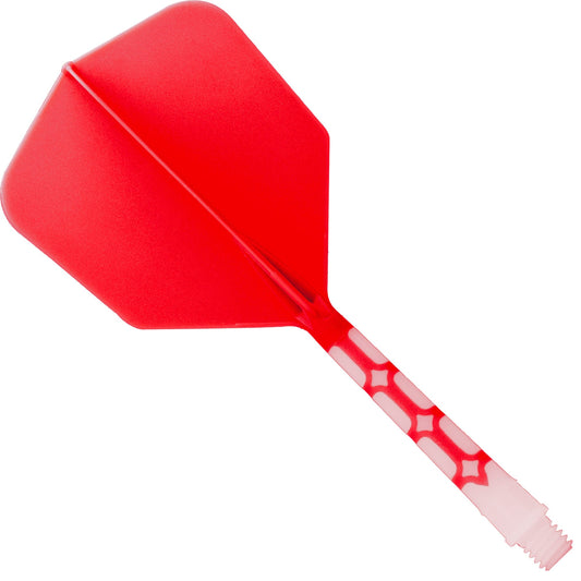 Cuesoul Rost T19 Integrated Dart Shaft and Flights - Big Wing - White with Red Flight Long