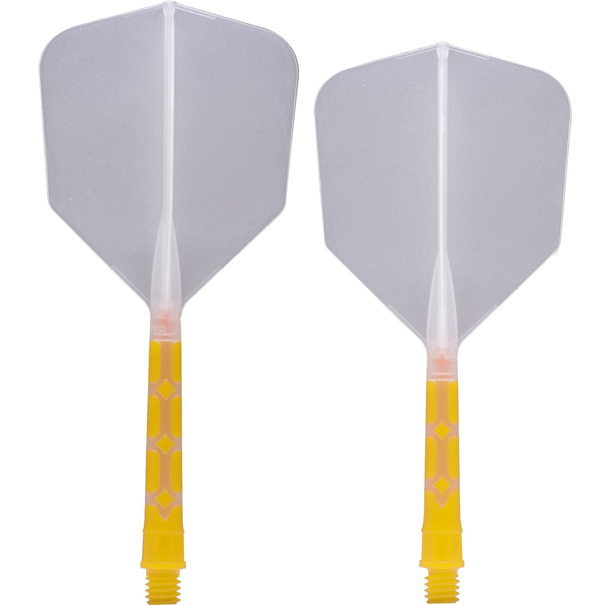 *Cuesoul Rost T19 Integrated Dart Shaft and Flights - Big Wing - Yellow with Clear Flight