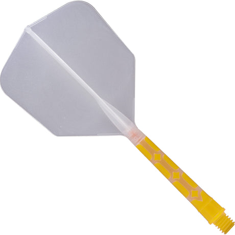 *Cuesoul Rost T19 Integrated Dart Shaft and Flights - Big Wing - Yellow with Clear Flight Long