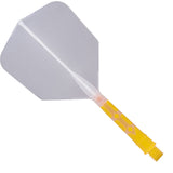 *Cuesoul Rost T19 Integrated Dart Shaft and Flights - Big Wing - Yellow with Clear Flight Medium