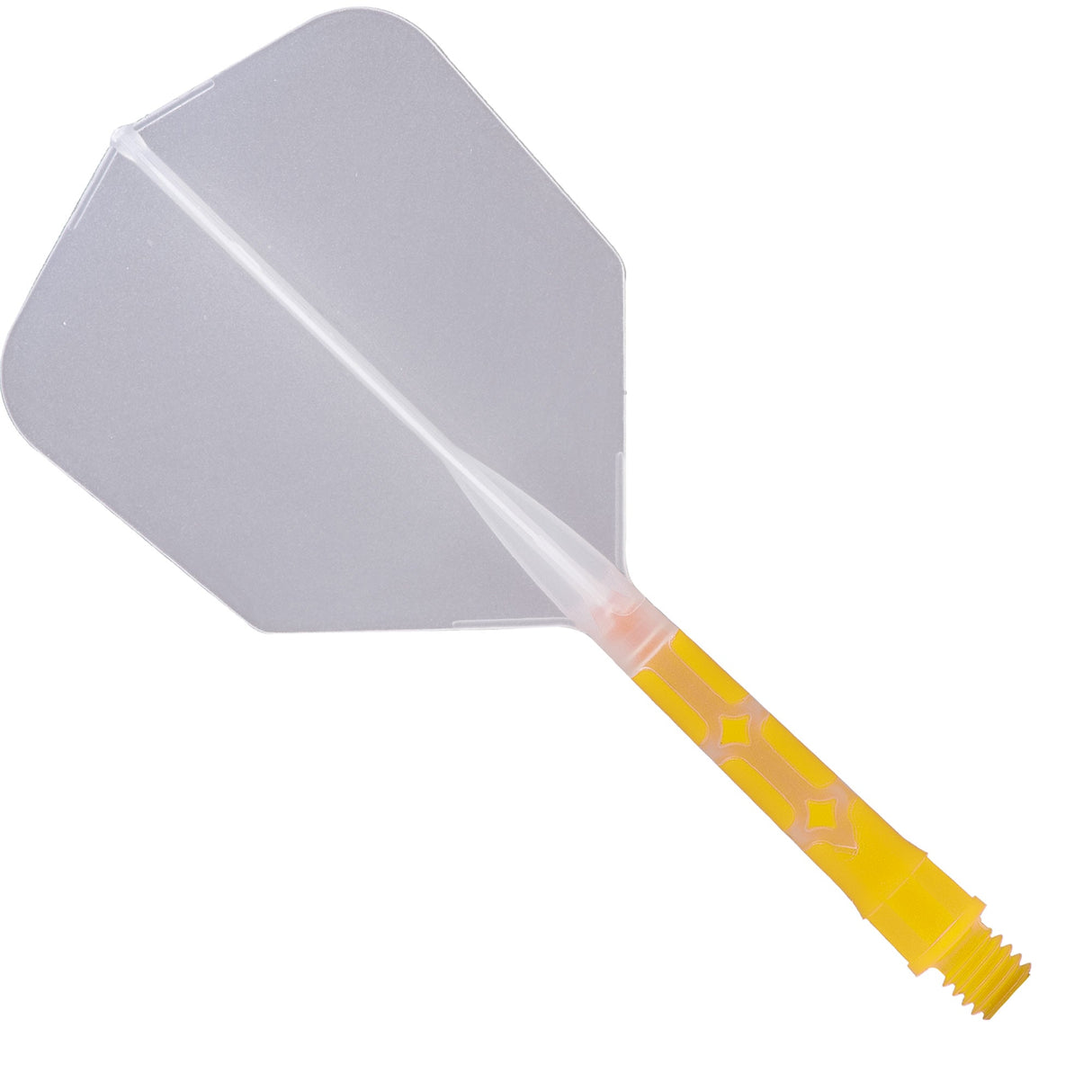 *Cuesoul Rost T19 Integrated Dart Shaft and Flights - Big Wing - Yellow with Clear Flight