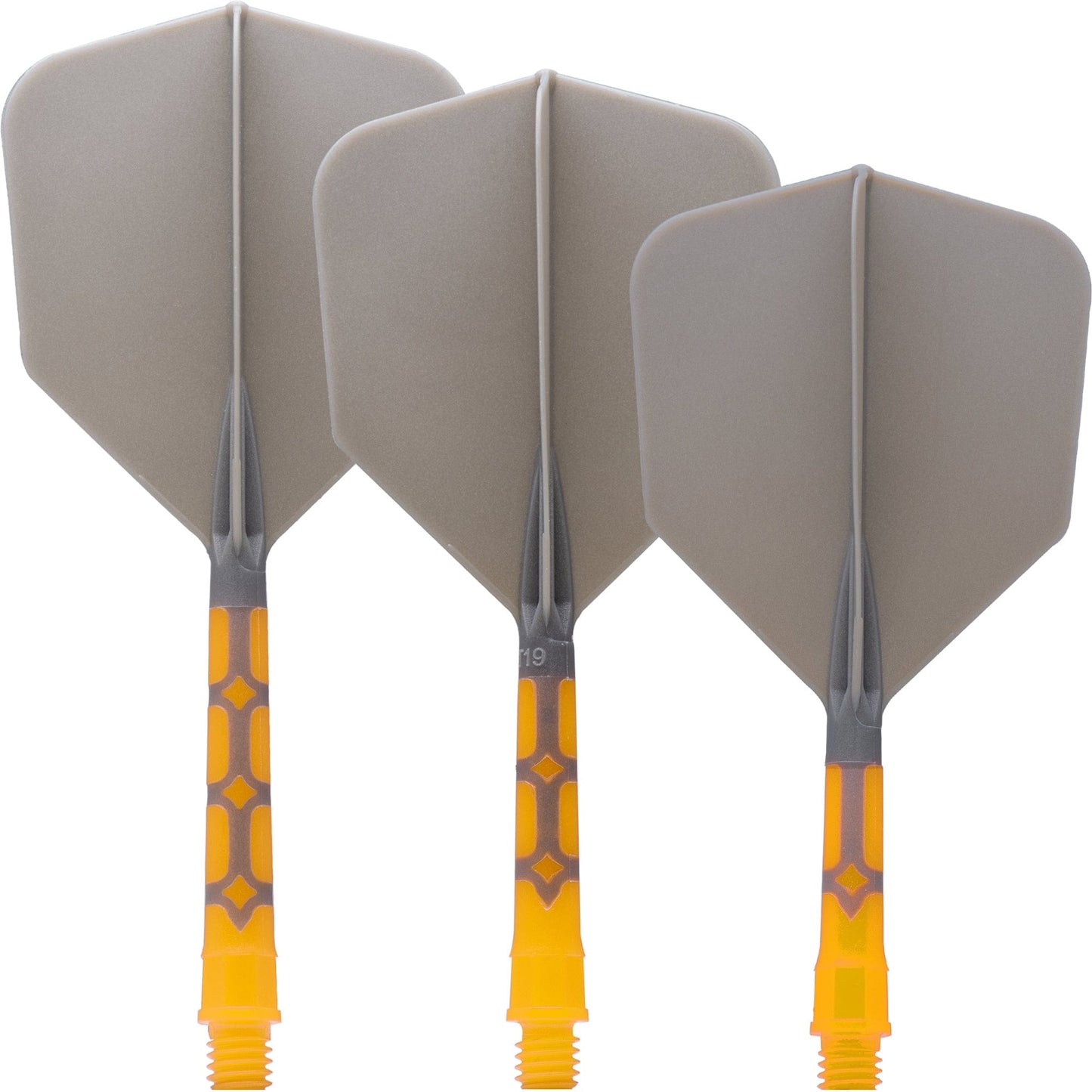 Cuesoul Rost T19 Integrated Dart Shaft and Flights - Big Wing - Yellow with Grey Flight