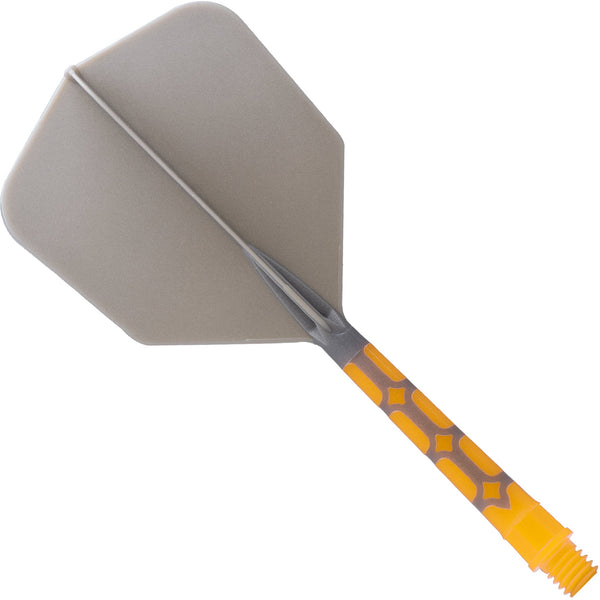 Cuesoul Rost T19 Integrated Dart Shaft and Flights - Big Wing - Yellow with Grey Flight