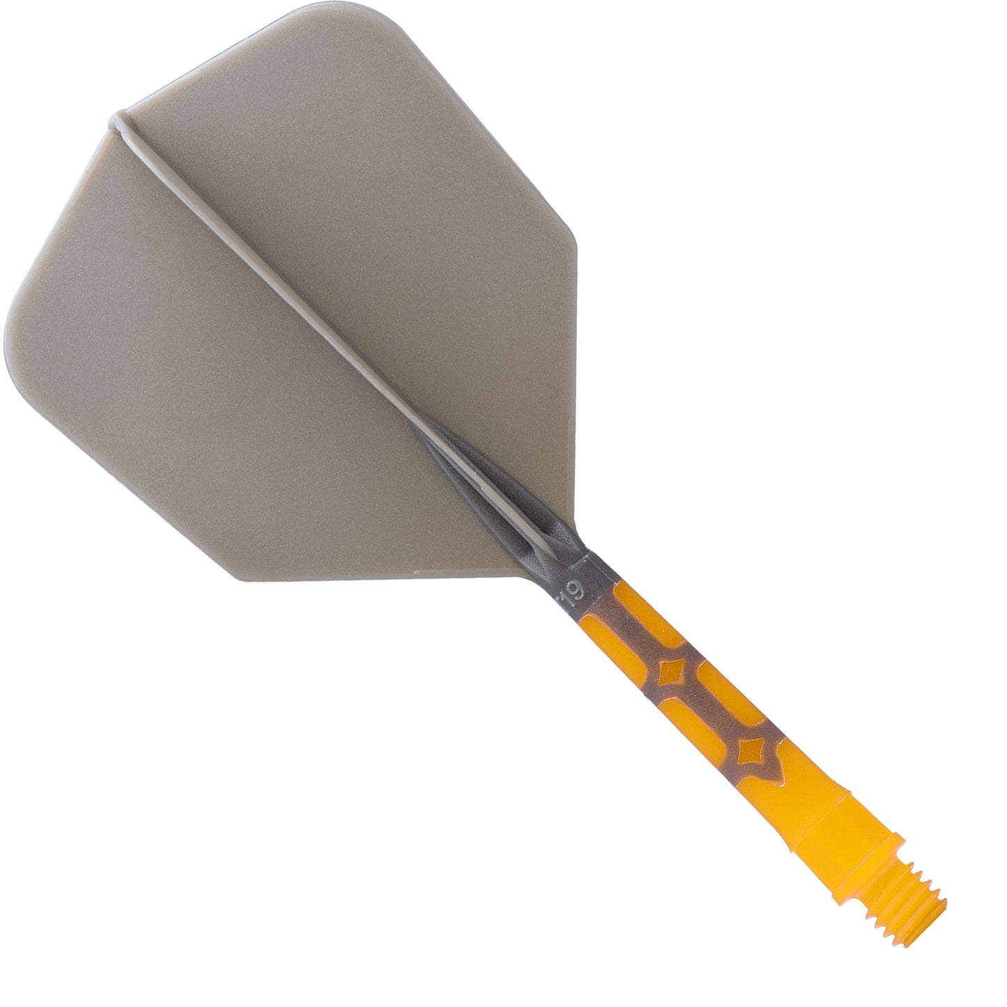 Cuesoul Rost T19 Integrated Dart Shaft and Flights - Big Wing - Yellow with Grey Flight Medium