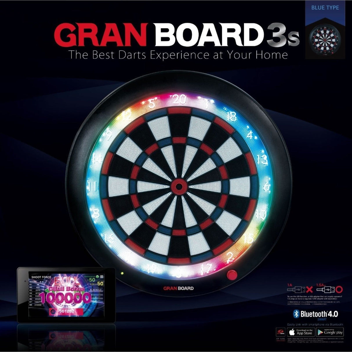 Granboard 3S - Professional Electronic - Soft Tip Dartboard - White