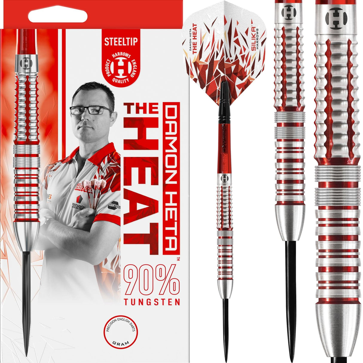 Harrows Damon Heta v2 Darts - Steel Tip - 90% - The Heat
