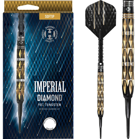 *Harrows Imperial Diamond Darts - Soft Tip - Gold Diamond 18g